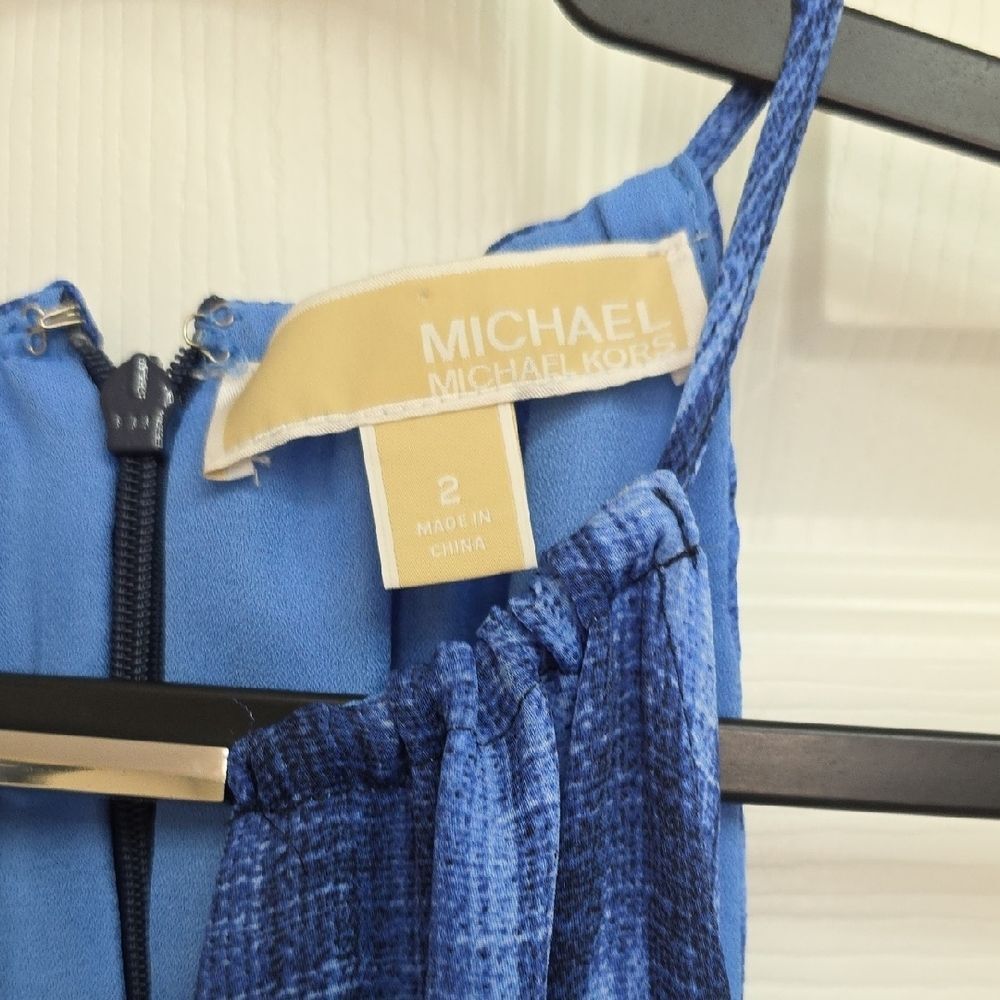 Michael Kors Blue High Low Dress - Picture 3 of 9